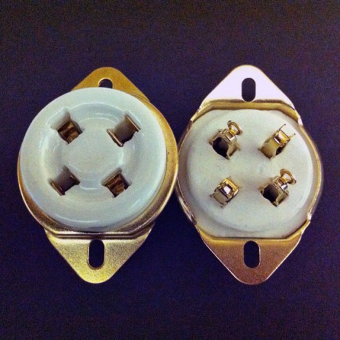 4 Pin UX4 Fixed Chassis, Ceramic, Gold plated Contact