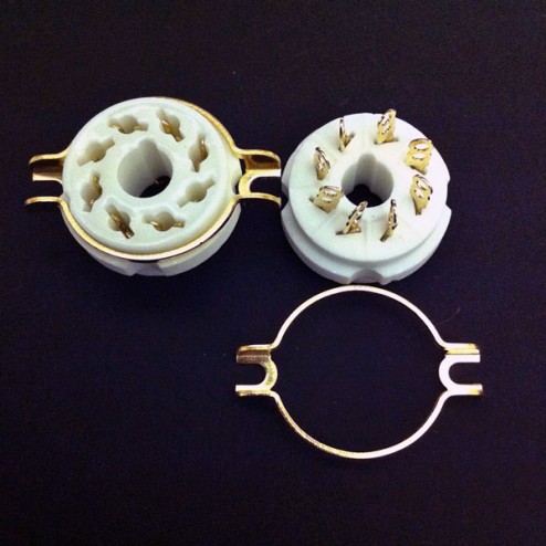 Octal Split Hole Gold pin Ceramic  socket