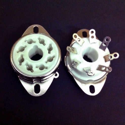 Octal Fixed Chassis Split Hole Ceramic Socket