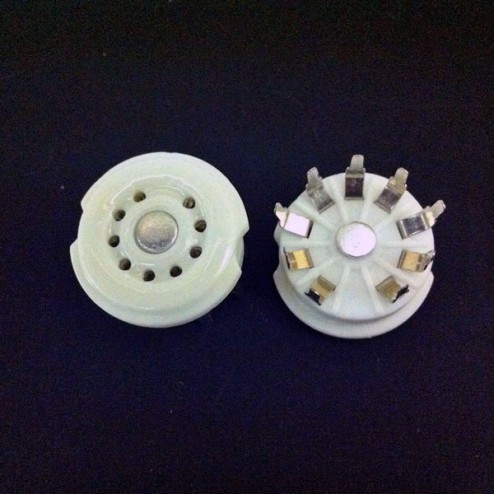9 Pin B9A PCB Mount Ceramic Socket