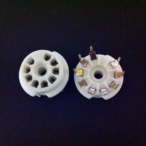 9 Pin B9A Ceramic PCB Mount Socket