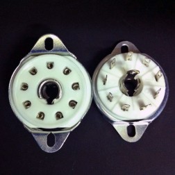 9 Pin B9G Loctal Fixed Chassis Mount Ceramic Valve Tubes Socket