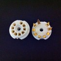 9 Pin B9A Ceramic Gold PCB Mount socket